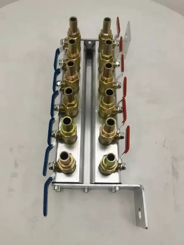 6 in and 6 out injection molding machine water distribution row double row thickened copper ball valve water inlet water flow