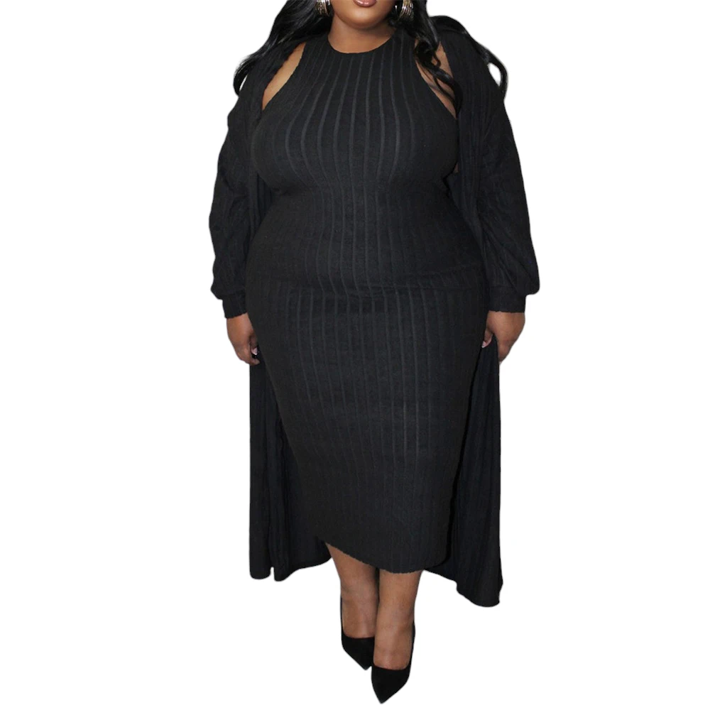 Plus Size Dress Women Clothing Oversized Fashion Korean Two-piece Suit Large Size Elegant Sexy Bodycon Shirt Dresses Female Skir