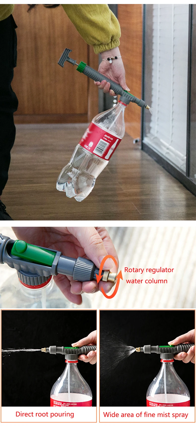 Hochdruck-Luftpumpe Manuelle Sprühdüse Einstellbarer Trinkflasche Sprühkopf Gartensprühgerät Bewässerungswerkzeug Landwirtschaftliche Werkzeuge Manuelles Sprühgerät Einstellbare Sprühdüse Sprühkopf für Trinkflasche – Detail 2