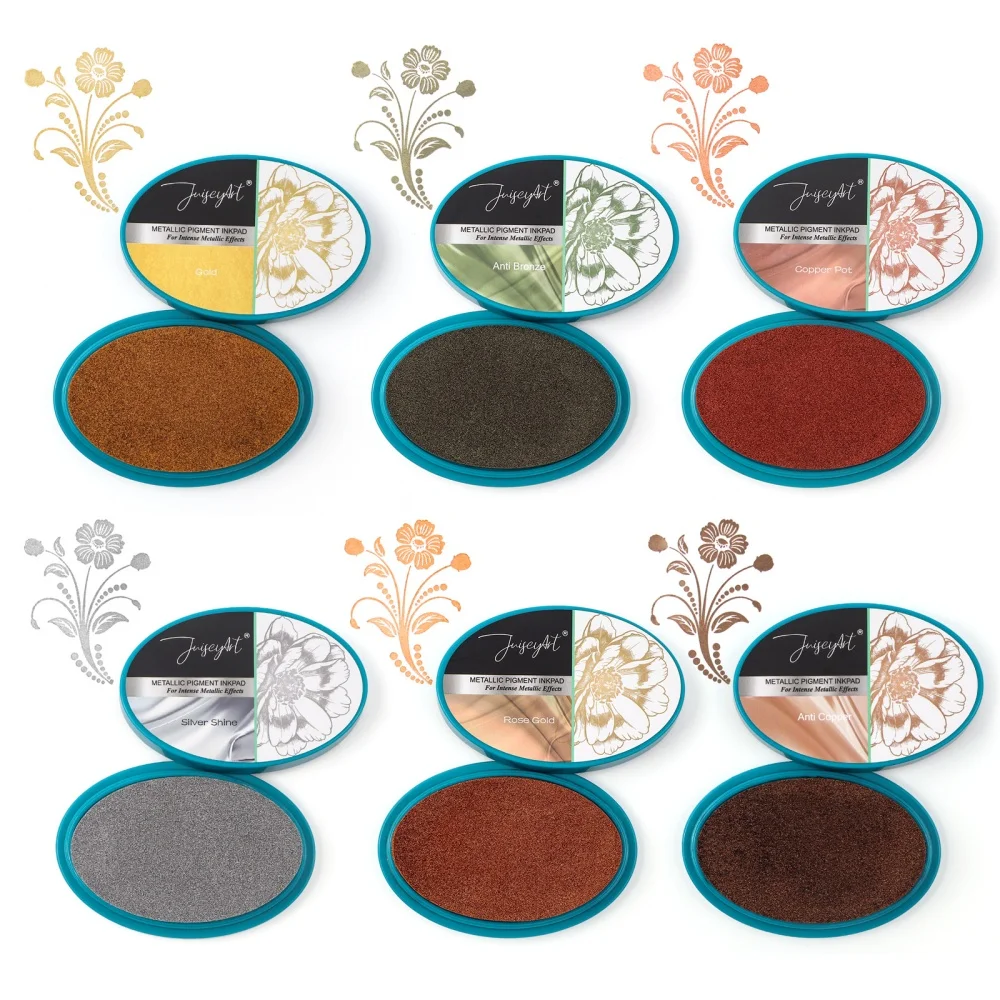 Multiple-colors Metallic Pigment Ink Pad Embossing Ink Pad For DIY Crafts Projects Add A Touch of Pale Gold Shimmer And Shine