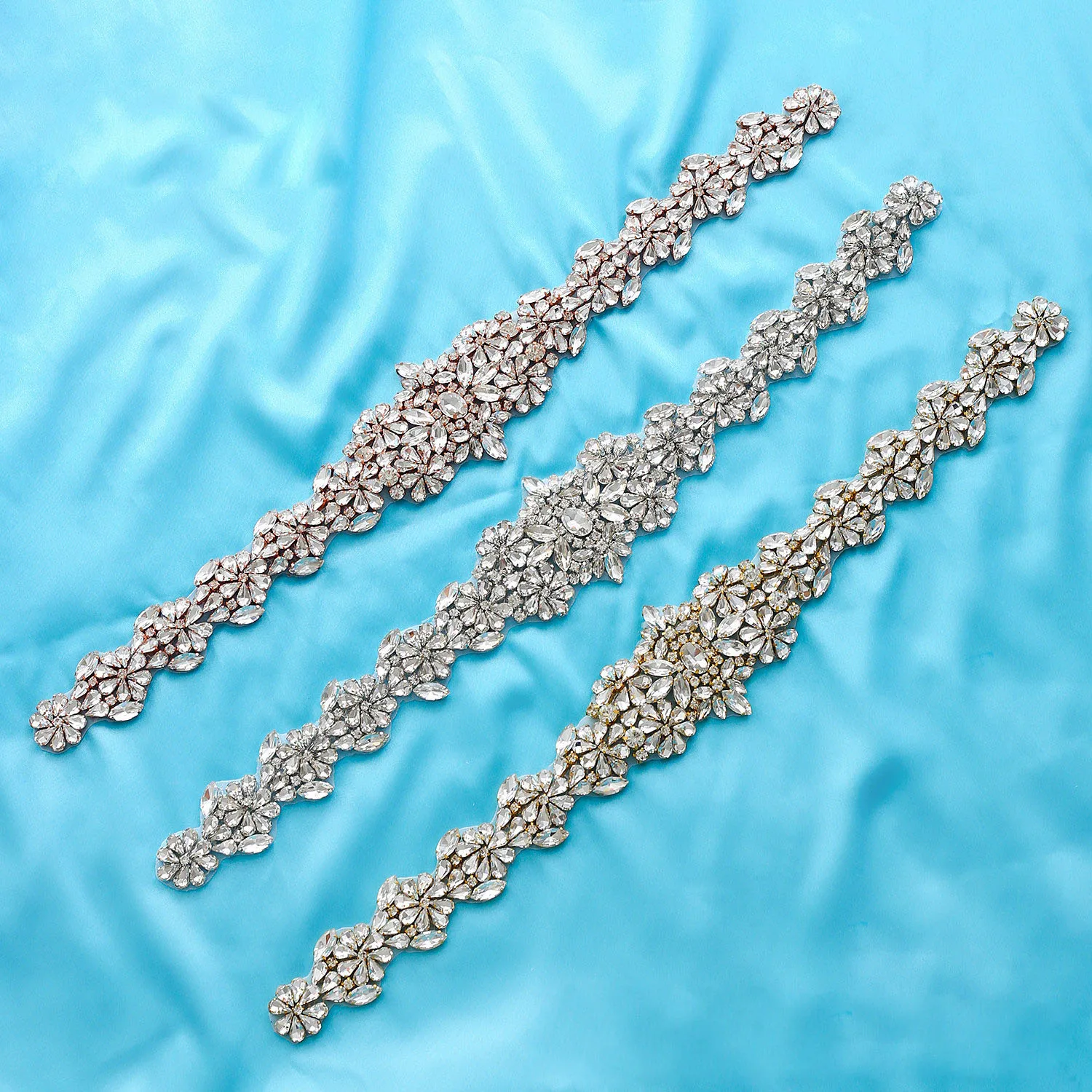 

Free Shipping Mix 3PCS Rhinestone Applique Embroidery Patch Wedding Bridal DIY Accessories Rhinestone Patch WZY016