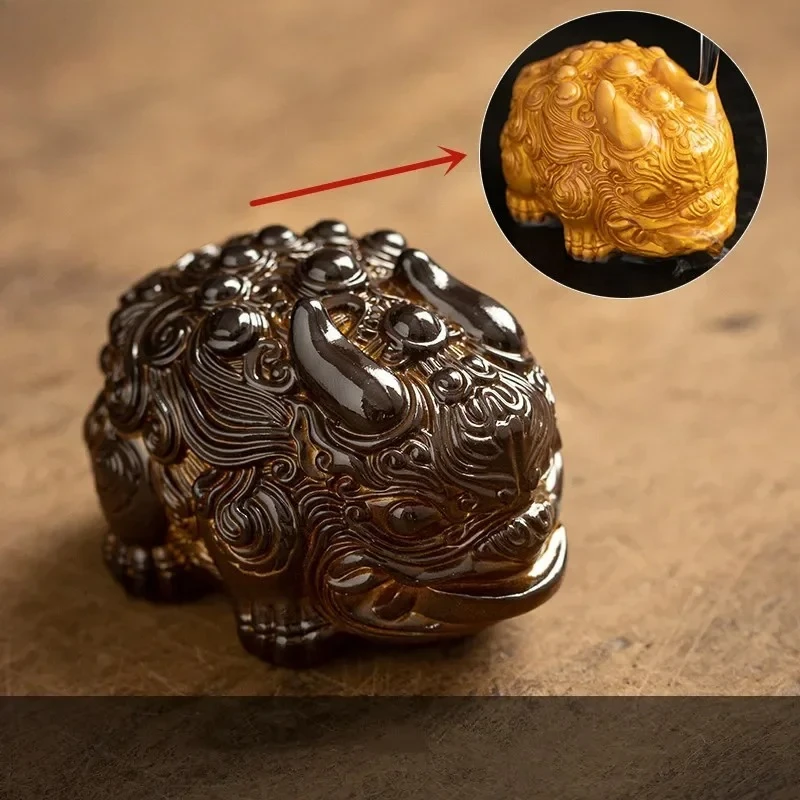 Mini Resin Color-changing Tea Pet Zhaocai Animal Sculpture Tea Table Decoration Zen Tabletop Ornaments Exquisite Tea Accessories