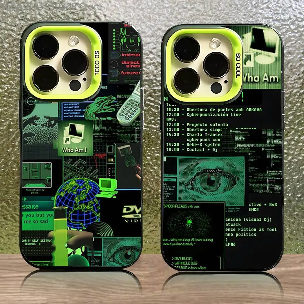 

Cyber Machine Apophis Phone Case For iPhone 16,15,14,13,12,11,Pro,XS,Max,Plus,Mini,SE M-Matrix Style Green Matte Shockproof Case