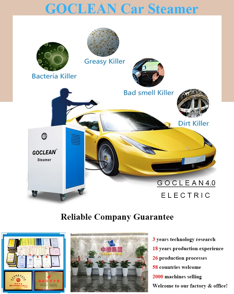GOCLEAN 5L/Car Washer Care Detailing Mobile Optima Steamer Steam Vacuum Cleaner for Carpet Steam Car Wash Equipment Brand