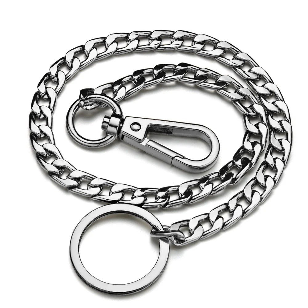 42CM Long Metal Keychain Wallet Belt Chain Rock Punk Trousers Hipster Pant Jean HipHop Jewelry Men\'s Key Ring Chain K414