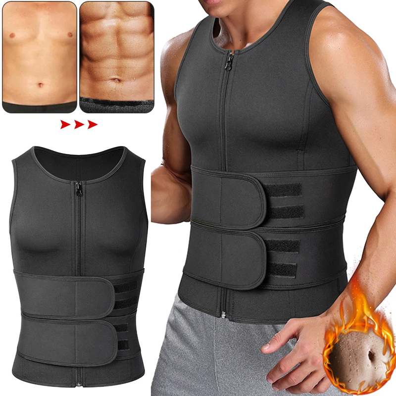

Men Waist Trainer Sauna Vest Fitness Corset Abdomen Slimming Body Shaper Belly Reducing Shapewear Burn Fat Shirt Trimmer 2027