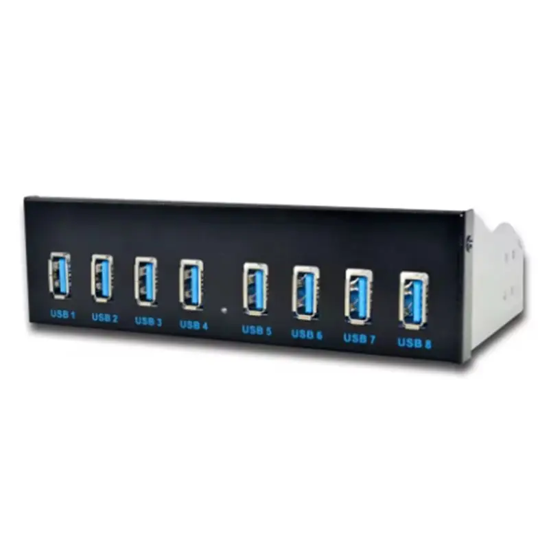 Ingenious-8 Port USB3 5.25 USB 3.0 Front Panel Hub, Multipurpose USB Splitter, USB-HUB For PC;