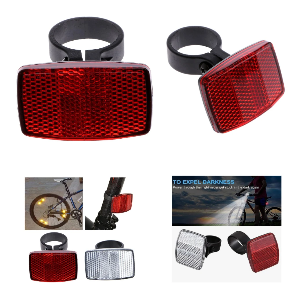 

Red 1-piece Bicycle Handlebar Rearview Mirror with Front and Rear Warning Lights, Safety Lens, Reflective Lens, Easy To Install