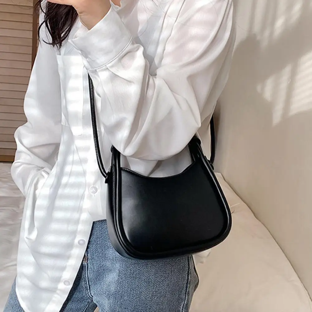 Women\'s Underarm Handbag Crossbody Bag Adjustable Large Capacity PU Leather Single Shoulder Strap Bag Ladies Clutch Bag