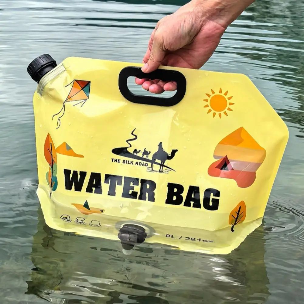 Camping Faltbarer Wasserbeutel mit Zapfhahn 8L Outdoor Wandern Wassereimer Große Kapazität Wasserbehälter Campingbedarf – Detail 21