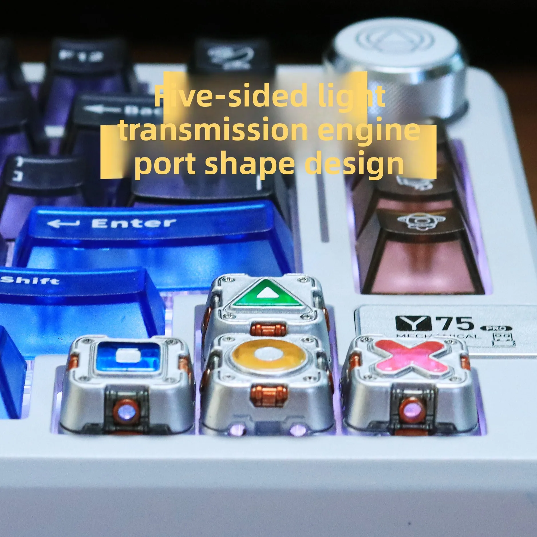 Custom Neon Future Aesthetic Handmade Unique Metal Keycap Translucent Single Custom Mechanical Keyboard Professional Gift.