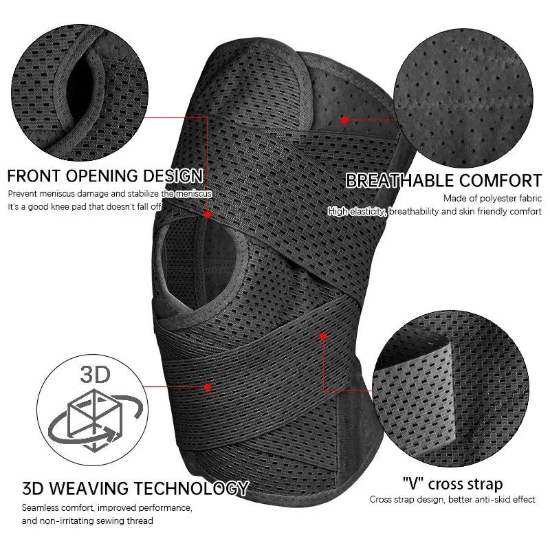 1 Pc Pressurized Elastic Knee Pads for Men and Women JointProtection and Fitness Gear for Volleyball and Sports Sports Knee Pads