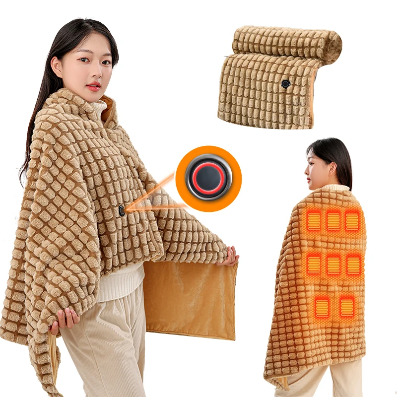 

Usb Shawl Wearable Electric Blanket Flannel Portable Shawl Cozy Winter Electric Blanket Throw