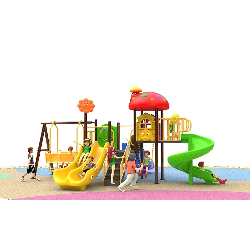 

Children Playground large outdoor amusement equipment nice quality Slide with Swing Kids slide
