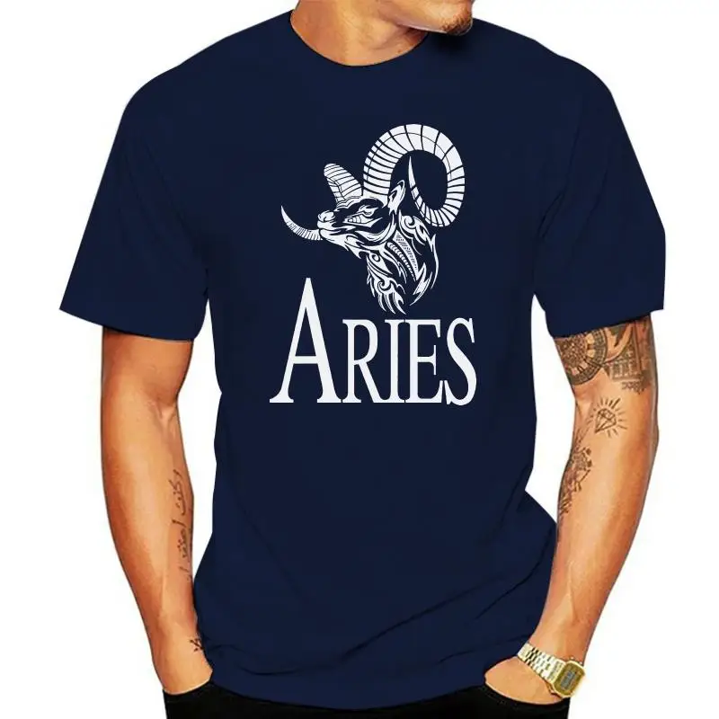 New Fashion Men'S Short Sleeve Novelty Aries Horoscope Men'S Tee Shirt Signs March Birthday Tshirt Designs