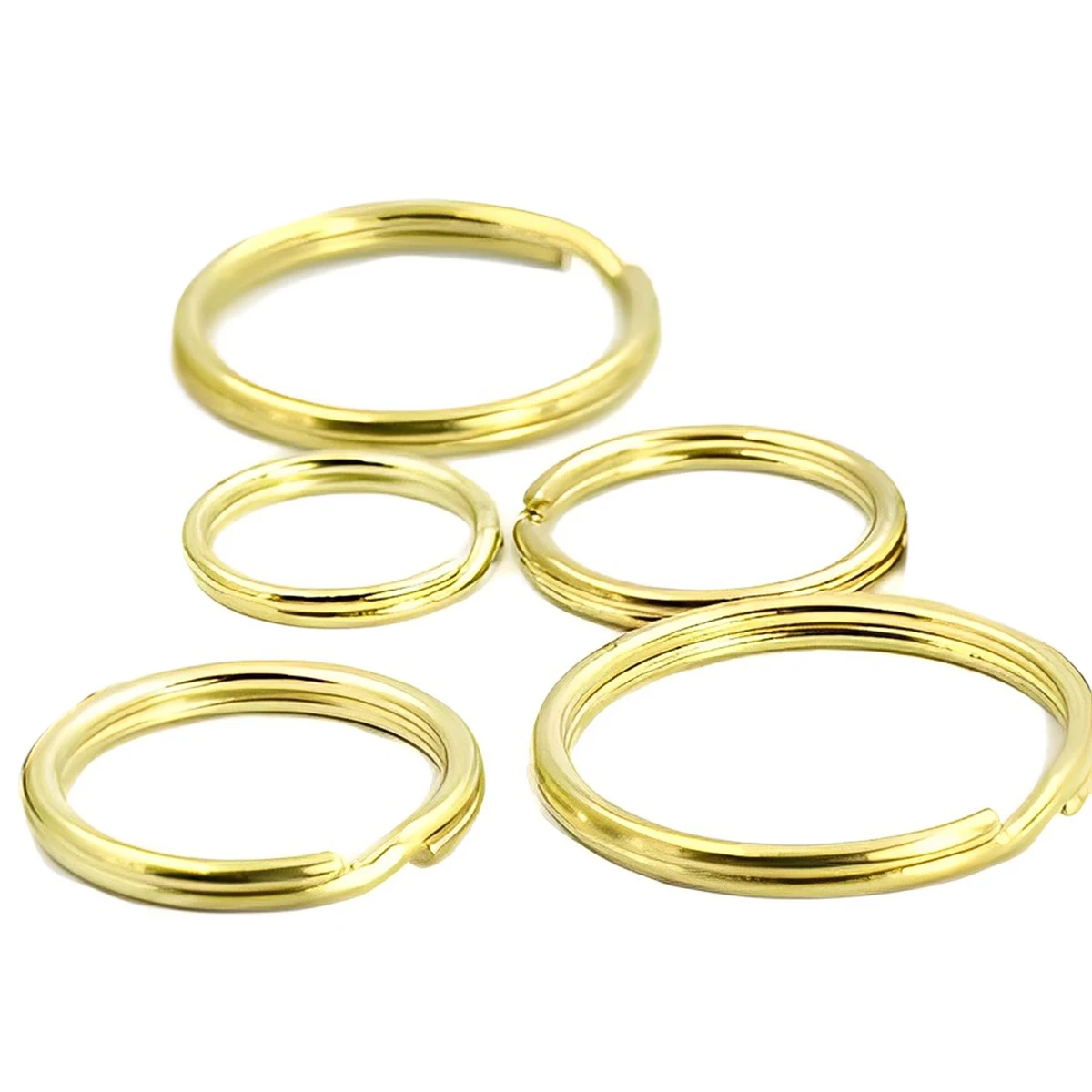 Solid Brass Split Rings Keyring Double Loop O ring Buckls Keychain Keys Holder Parts DIY hardware Accessories