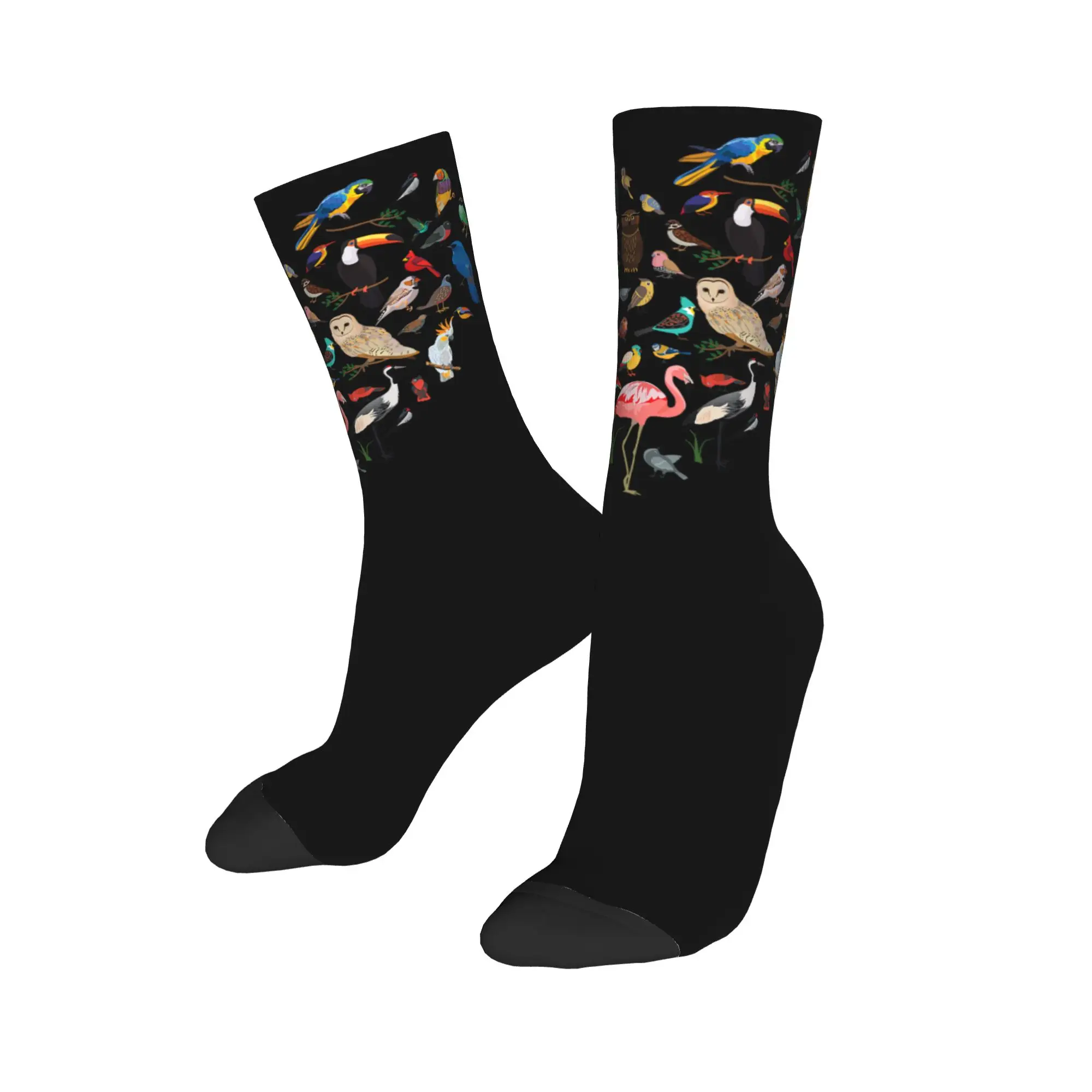 Happy Funny Men's Socks Crazy How to Identify Birds Birding Bird Watcher Sock Polyester  Graphic Women Socks Spring Summer