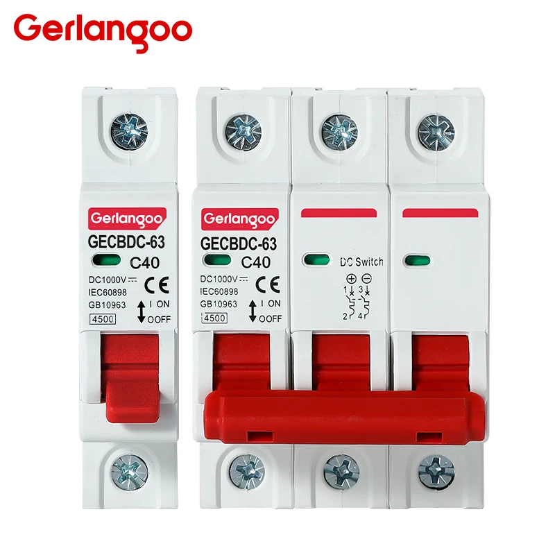 1P 2P 3P 4P تيار مستمر 1000 فولت MCB الشمسية قطاع دارة صغيرة الزائد حماية التبديل 3A-63A DC1000V الضوئية الكهروضوئية