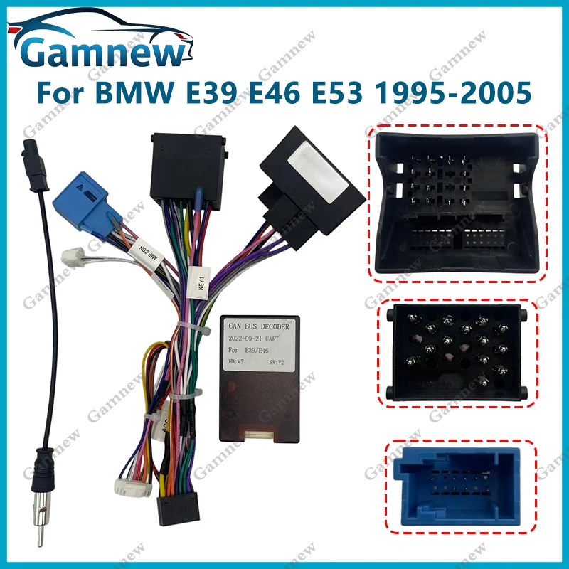 

Кабель для автомобильной магнитолы 16PIN, адаптер для подключения, декодер Canbus для BMW E39 E46 E53 1995-2005