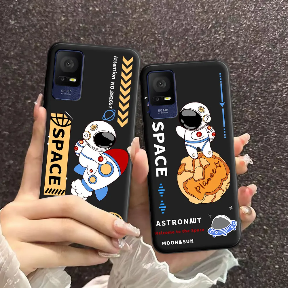 For TCL 405 406 408 Case Cartoon Soft Silicone TPU Astronaut Pattern Phone Case For TCL 506D Lovely Back Cover Protect Fundas