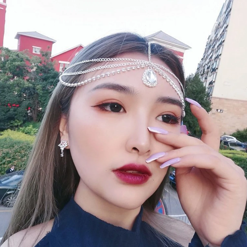 

4Pcs Head Chain Rhinestones Crystal Sparkling Bridal Wedding Prom Hair Jewelry Elegant Party Headpiece Head Chain