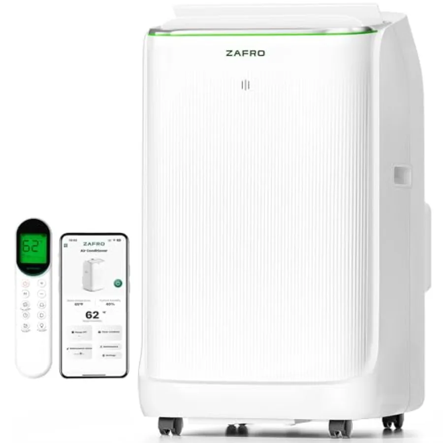 Portable Air Conditioner for Home/Office Use, Aluminum+Plastic, White, 16000 BTU Dual Hose with Smart Inverter, Ultra Quiet 42d