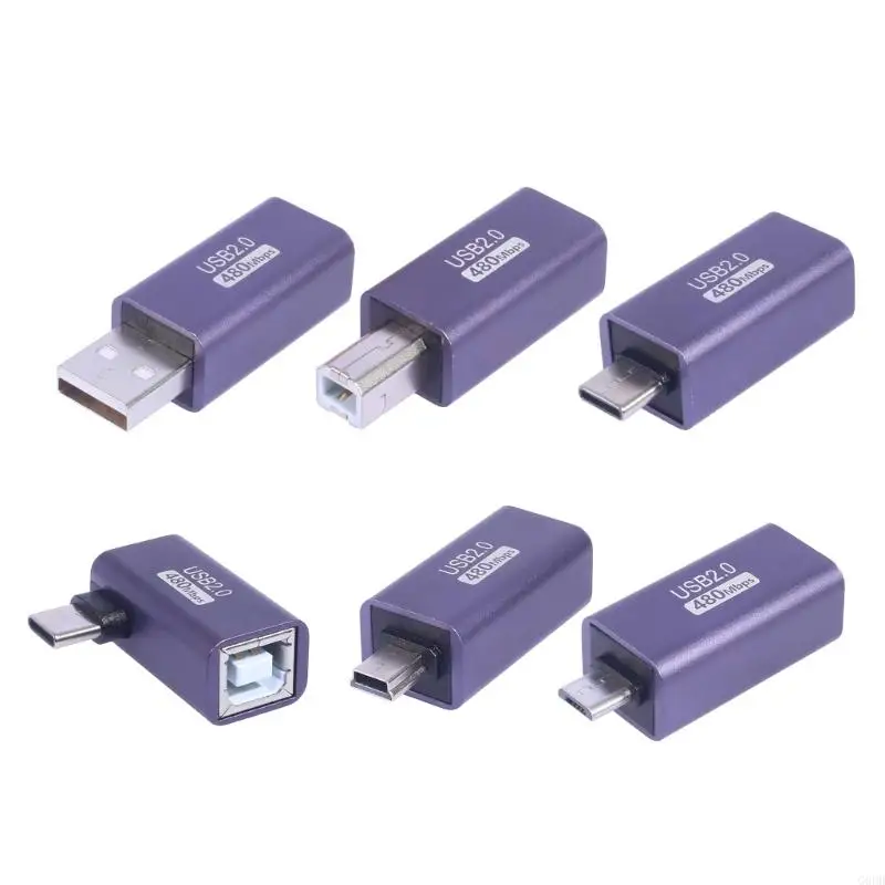 G6DD USB/USB Type C/Minis USB/MicroUSB Male Adapters Data Couplers Converters