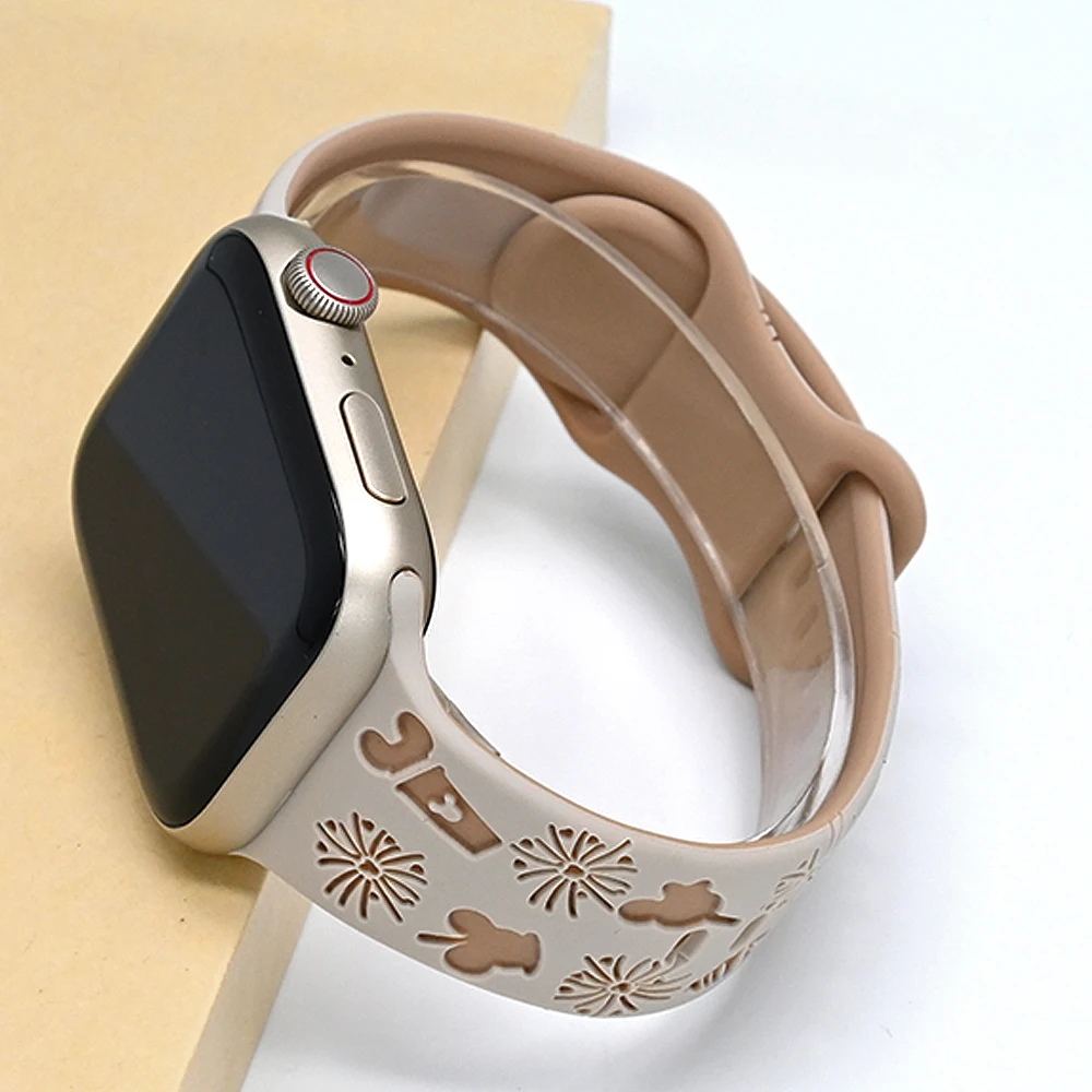 Soft Silicone Loop Strap for Apple Watch Ultra2 49mm 9 8 7 42mm 44 45mm Cartoon Band Iwatch Series6 5 4 3 Se 38mm 40 41mm Correa