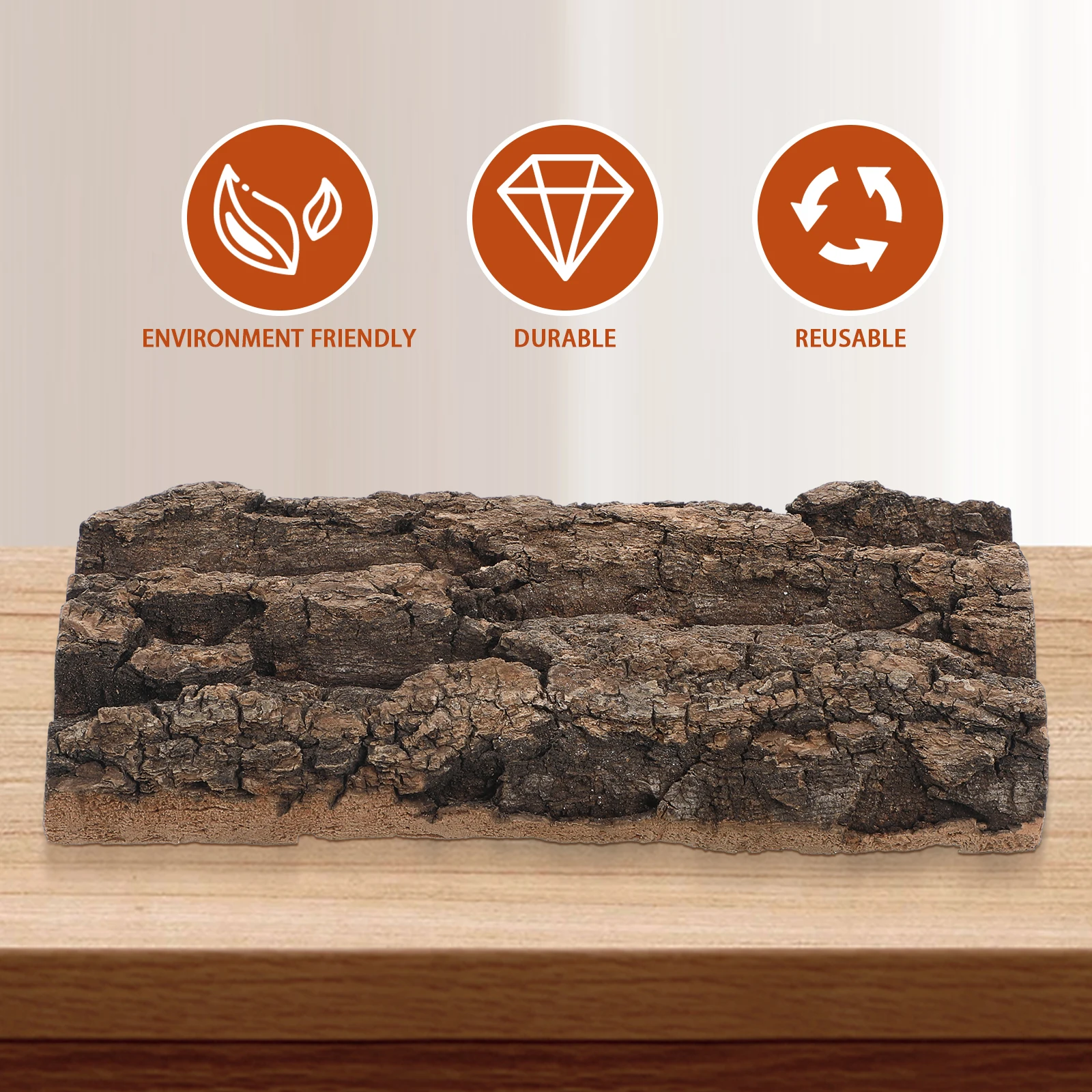 

3 Pcs Natural Cork Bark Decoration for Reptile Tank Aquarium Background Terrarium Fish Tank Crafts Realistic Decor