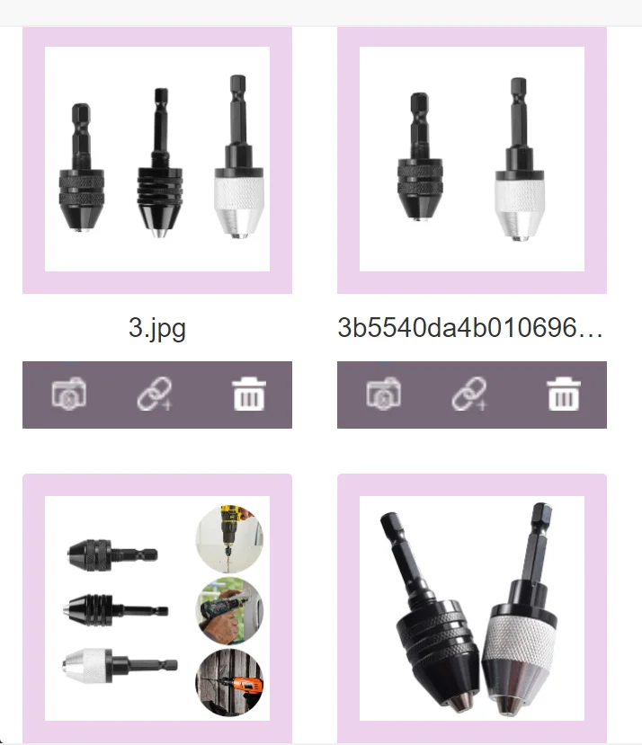 

Набор из 3 быстрозажимных патронов для дрели 0.3-6.5 мм, шестигранный хвостовик, самоцентрирующийся, для электрических шлифовальных машин и дрелей