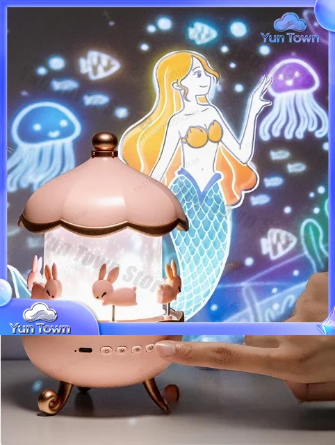 Starlight Projector for Kids Night Light for Children Bedroom Decor with Music Box for Girls Birthday Gift Romantic Creative