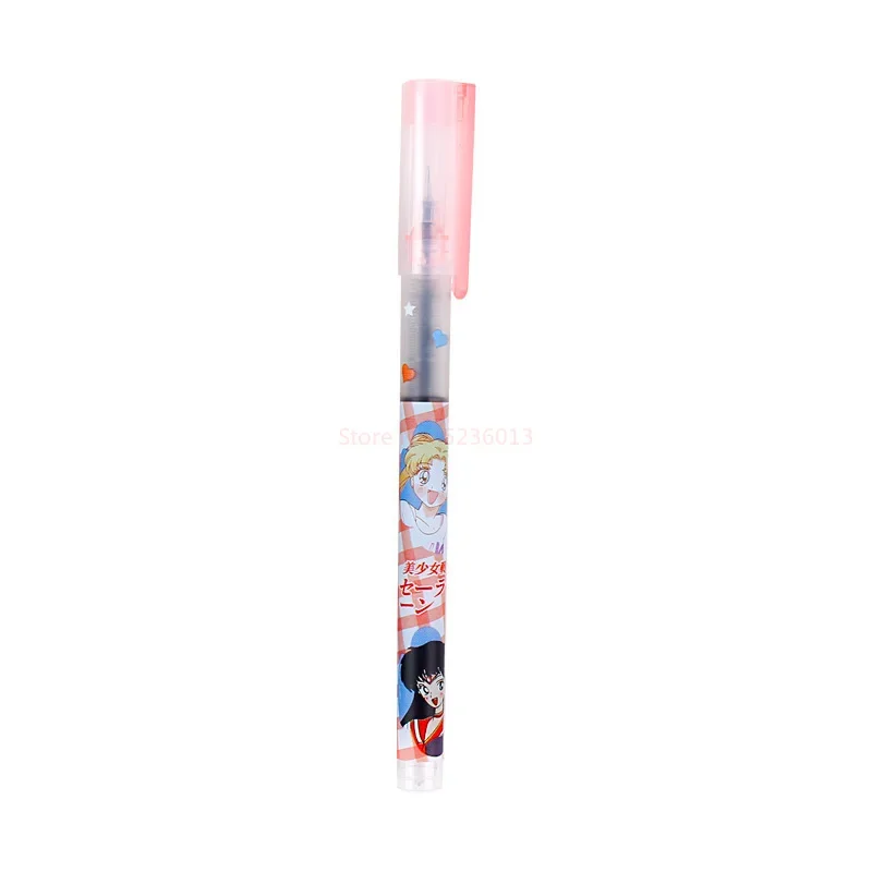 Sailor Moon Straight Liquid Gel Pen Cute 0.5mm Black Ink Signature Pen School Writing Supplies Promotional Pen Student Gifts