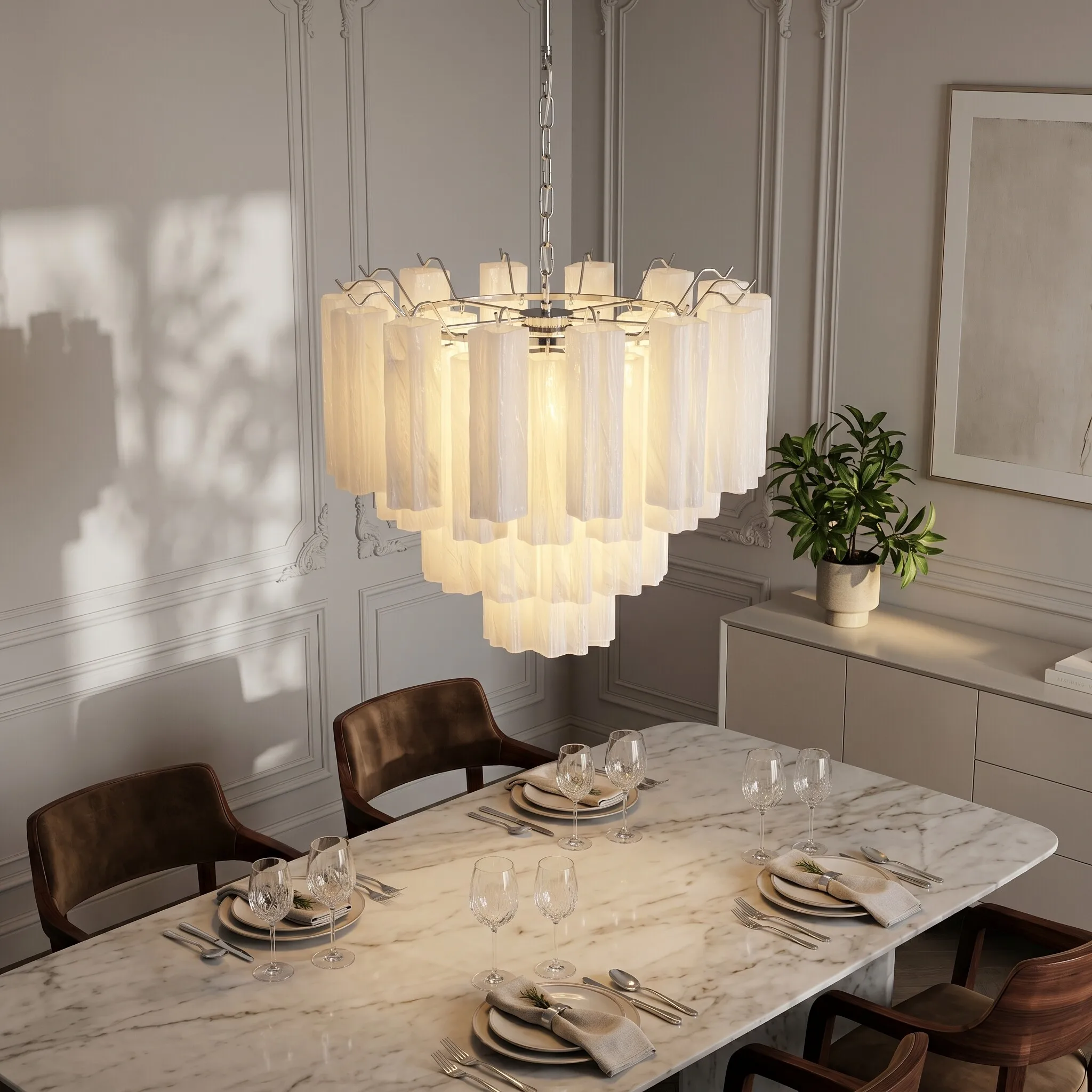 Cloud Red Clear White Glass Tube French Led E14 Chandelier Villa Bar Hanging Lamp Suspension Luminaire For Dinning Room Lighting
