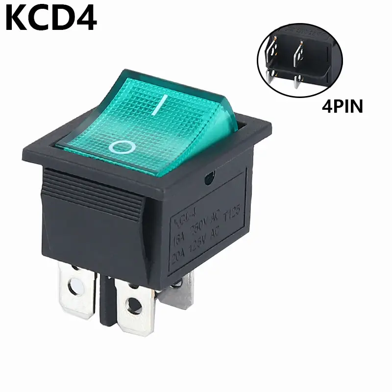 Latching Rocker Switch Power Switch I/O 4 Pins 6 Pins with Light 16A 250VAC 20A 125VAC KCD4 2/3position - Image 10