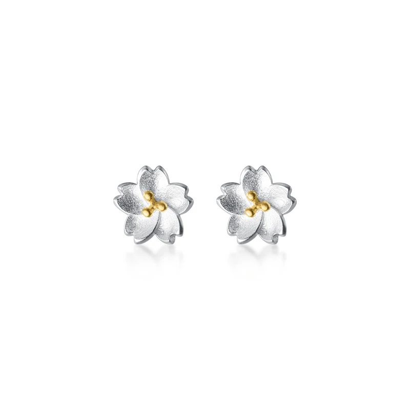 Modian nowy sprzedaż czysta 925 Sterling Silver kwiat stokrotka małe kolczyki sztyfty dla kobiet proste roślin Trendy S925 biżuteria srebrna — zdjęcie 2