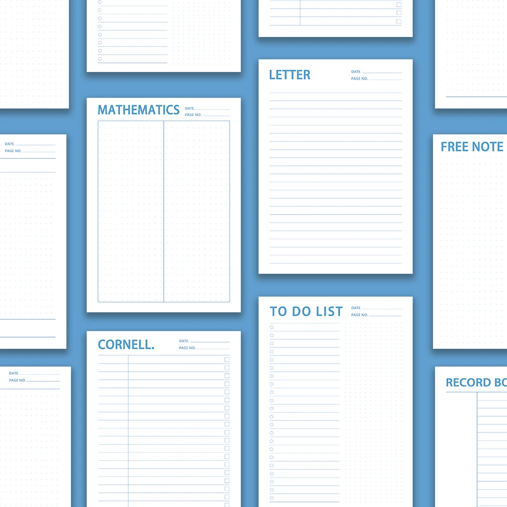 1pc, A5 Tear-Off Notepad, 50 Sheets of 100gsm Heavy Paper, 8.3x5.5 inches, Blue Series, For Planning, Memo Pad, Sticky Notes