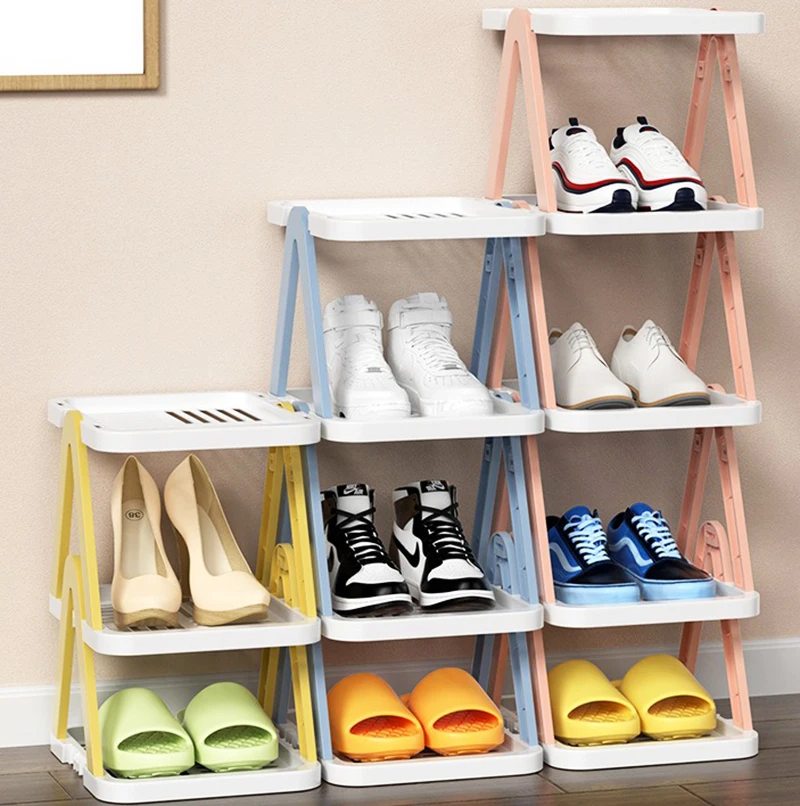 Shoe Organizer Portable Stand Waterproof Corner Display Rack Shoe Shelf For Entryway Apartment Dormitory Bedroom Living Room