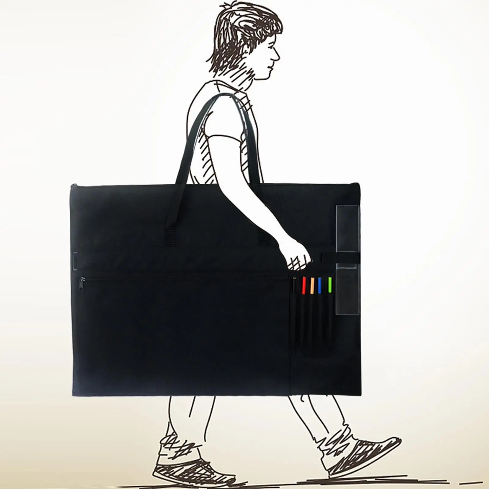 Art Portfolio Bag Heavy Duty Multiple Pockets Easy to Use Large Capacity Posters