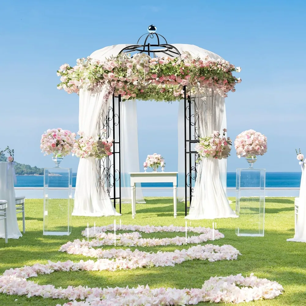 Birdcage Shape Garden Arch Arbors, 9.8'H x 6.8'W Pergola Pavilion for Climbing Plants Outdoor, Wedding Arches for Ceremony Party