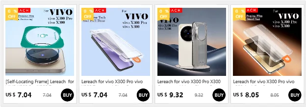 Lereach Displayschutzfolie aus gehärtetem Glas für vivo X500 Pro Max X300 Ultra X500Pro X300 Pro X300S mit staubfreier Positionierungsbox – Detail 1