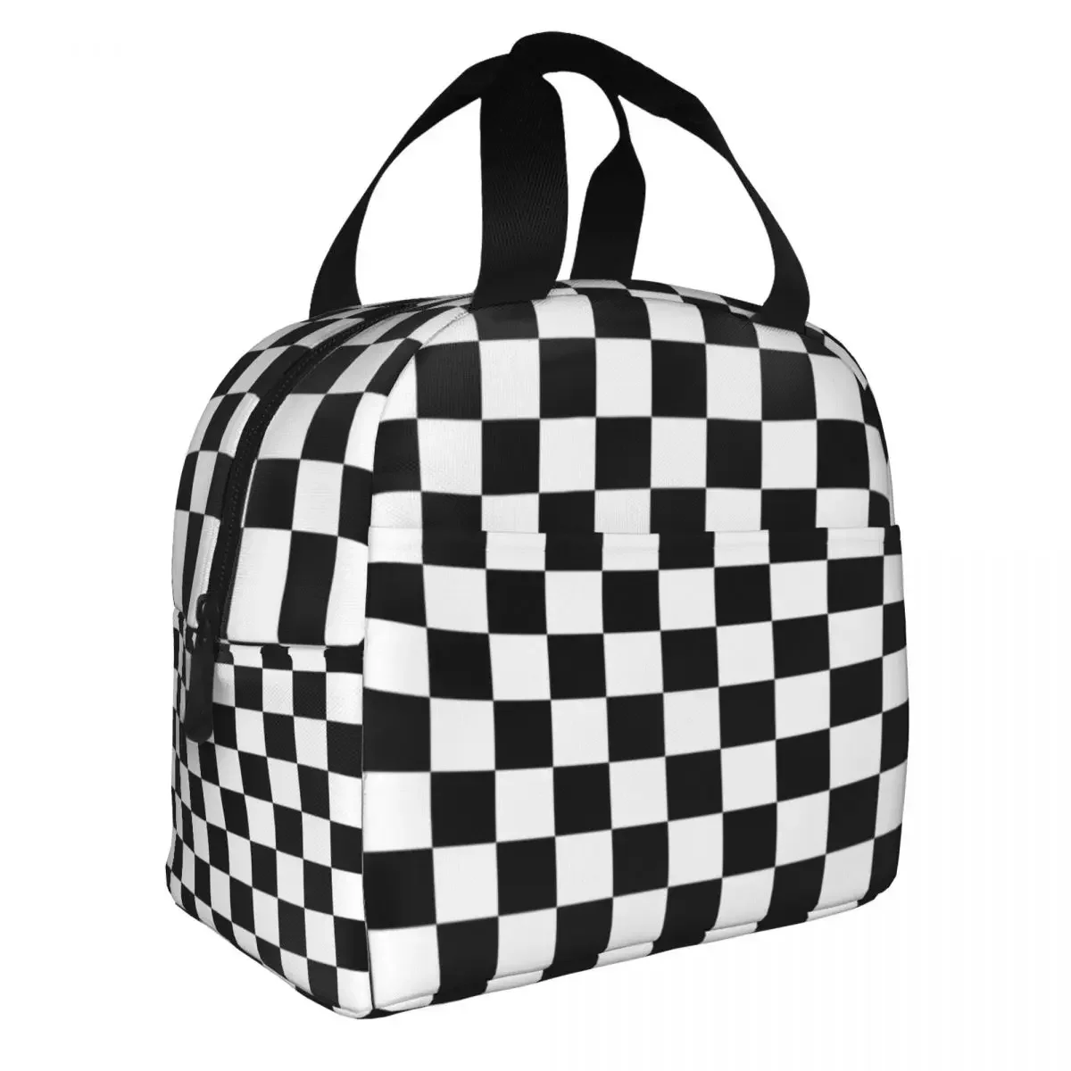 Ska Insulated Lunch Bags Thermal Bag Reusable Stripes Pattern Geometric Striped Portable Tote Lunch Box Food Handbags College