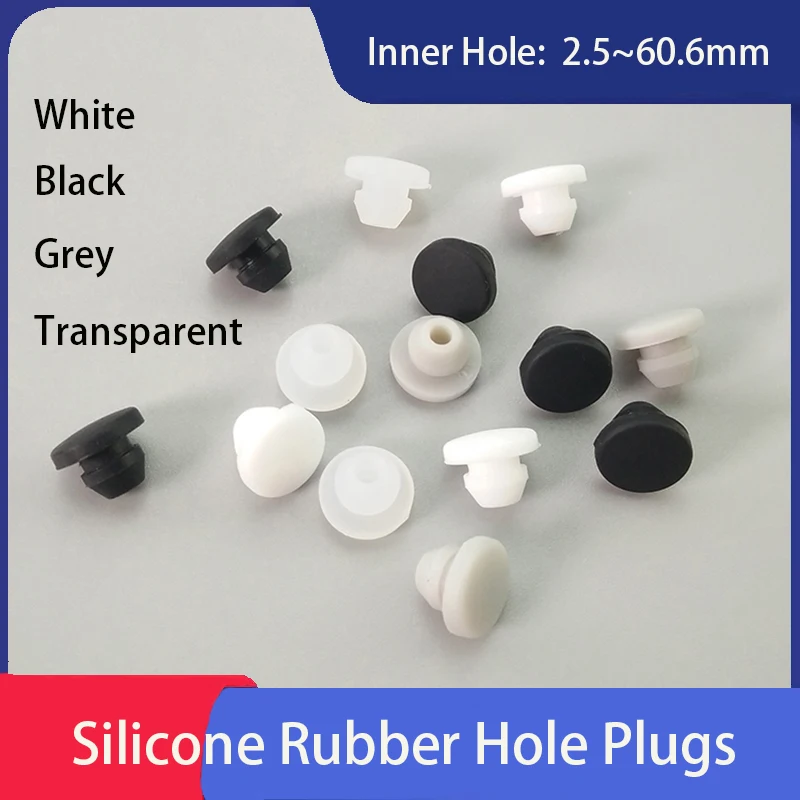 1PCS 2.5mm~50.6mm Snap on Silicone Plugs High Temp Rubber Hole Caps Blanking End Seal Stopper Black/White/Grey/Transparent