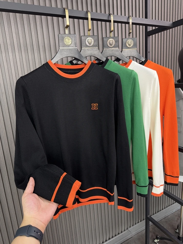 

Men's Knitted Wool Sweater round Ne Casual Long Sve Faion Urban Sle Spring Autumn Winter Comfortable Warm Knitwear