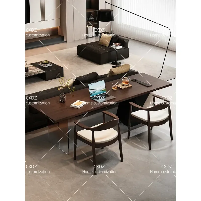 Ji Free Horizontal Hall Sofa Back Long Table Italian Minimalist Living Room Large Long Desk Solid Wood Desk Home Workbench