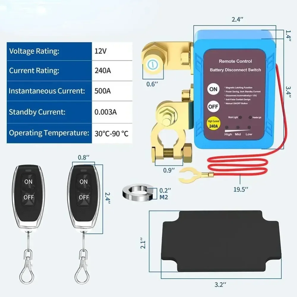 Portable Manual Remote Control Car Battery Breaker Nti-loss Leakage Protector Profession Integrated Intelligent Breaker