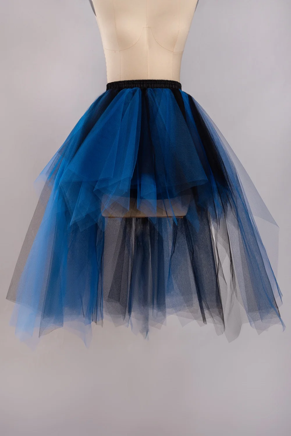 Jupe Tutu d'Été à la Mode pour Femme, Robe de Bal Haut et Bas, Jupon de Cocktail Noir et Bleu