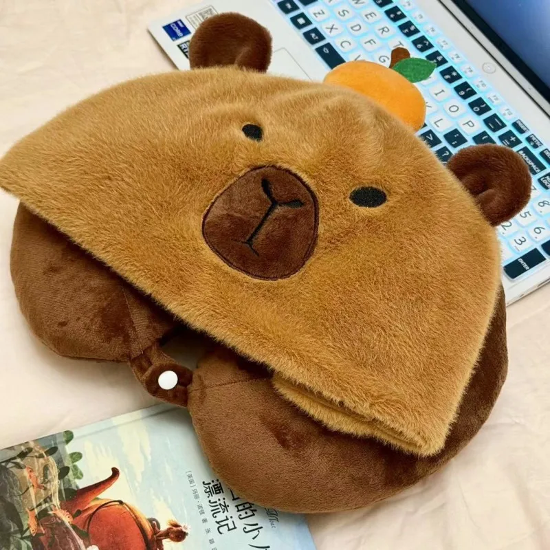 Cute Cartoon Capybara Plush Pillow For Women Lovely Animals Stuffed Pillows U Shaped Cushion Travel Pillow Neck Pillow