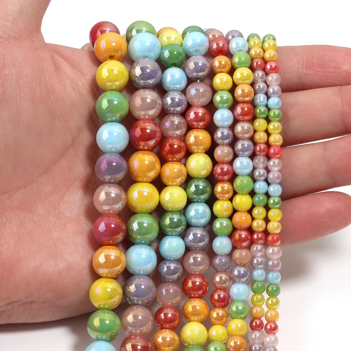 40-98 Stück/Lot Kristallglasperlen in Bonbonfarben, runde lose Spacer-Perlen für die Schmuckherstellung, DIY-Halskette, Armband, Zubehör – Detail 6