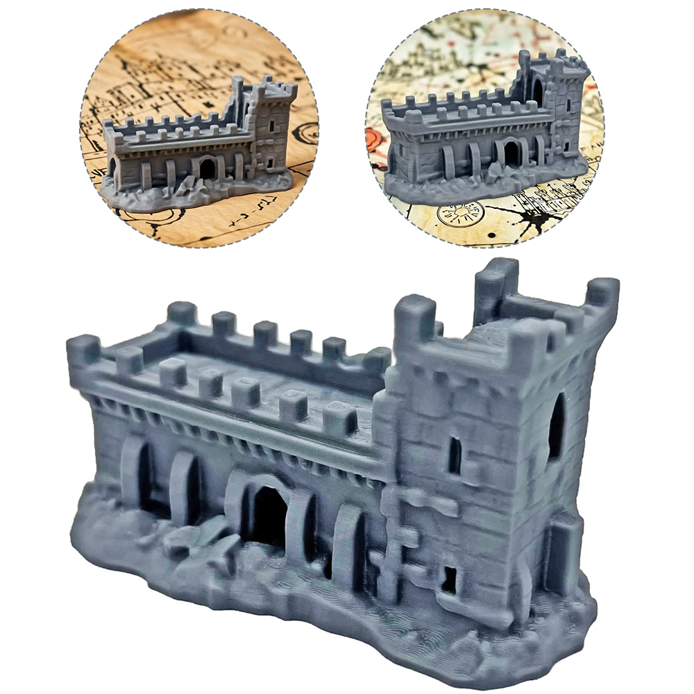 Tabletop Terrain Castle Ruins House Town City Building for DnD/RPG/Wargame Fantasy Scenery