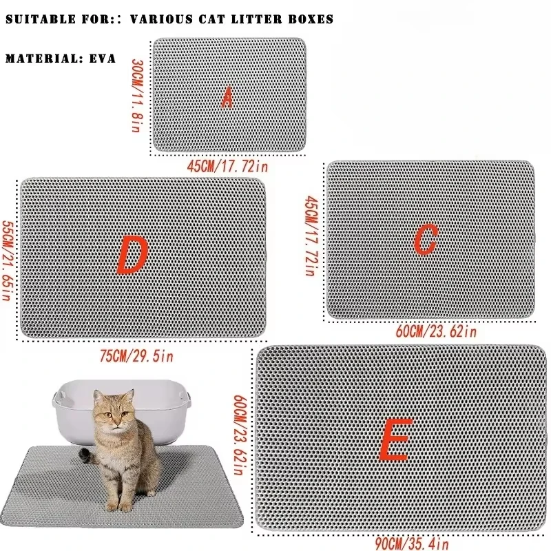Large Size Cat Litter Mat Waterproof Pet Toilet Cat Litter Trapping Mat Non Slip Double Layer Cats Litter Box Pad Pet Product